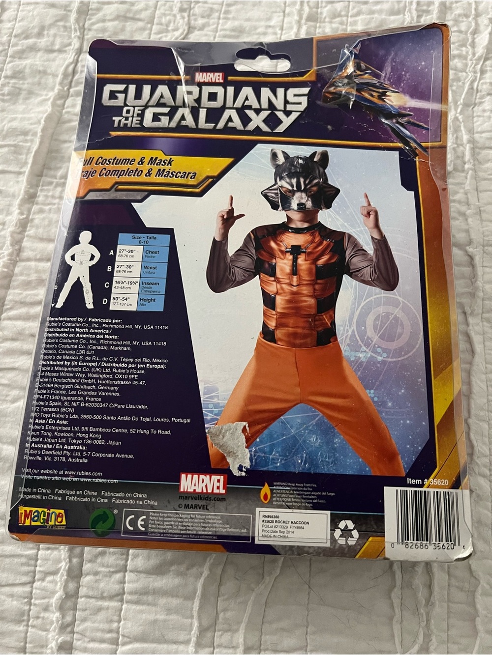 Marvel Guardians of the Galaxy Kids Rocket Raccoon Costume - Orange/Brown
